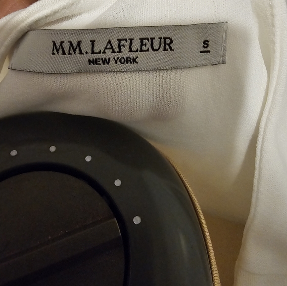 MM LAFLEUR NWOT Lindy Ivory Scoopneck Layered Lined Classic Pullover Top Sz S - Picture 9 of 9